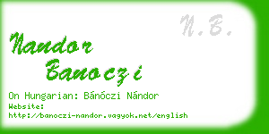 nandor banoczi business card